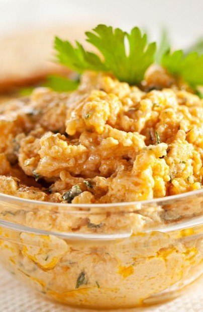 Mushroom pate with carrots and cheese